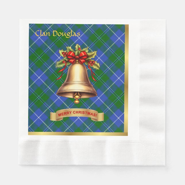 Serviette En Papier Douglas Personnalisé Tartan Christmas (Devant)