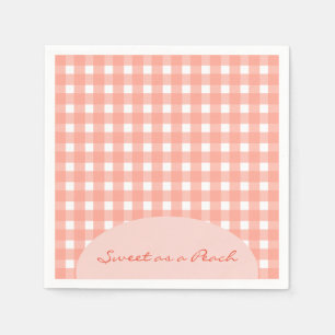 Serviette En Papier Doux comme un anniversaire à carreaux de pêche