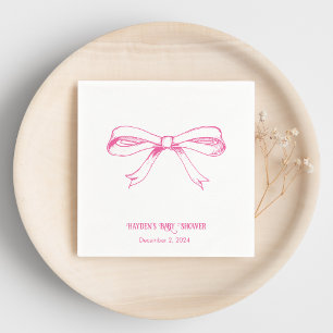 Serviette En Papier Doux Coquette Rose Bow Personnalisé Napkin