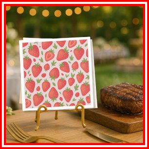 Serviette En Papier Doux de baie Fête prénatale de fraise
