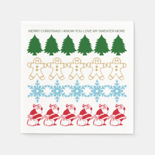 Serviette En Papier Doux de Noël moche fête drôle Motif mignon