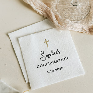 Serviette En Papier Doux et simple   Confirmation Gold Cross