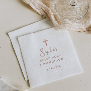 Serviette En Papier Doux et simple Rose Gold Première Communion sain