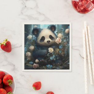 Serviette En Papier Doux Ours De Panda Chez Les Roses De La Jungle