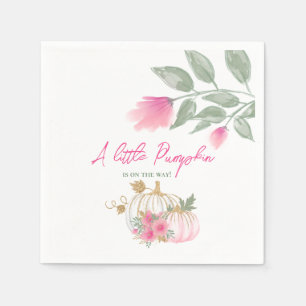 Serviette En Papier Doux Petit Citrouille Blush Rose Or Blanc Floral