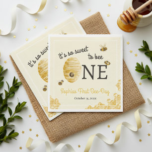 Serviette En Papier Doux Pour Être Un Premier Anniversaire Aquarelle A