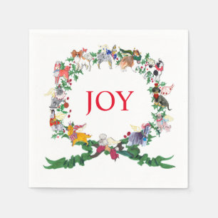 Serviette En Papier Douze Chiens de Noël 2015, v.2