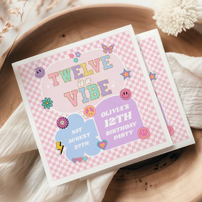 Serviette En Papier Douze Est Une Atmosphère Patch Prépa Anniversaire  (Créateur téléchargé)