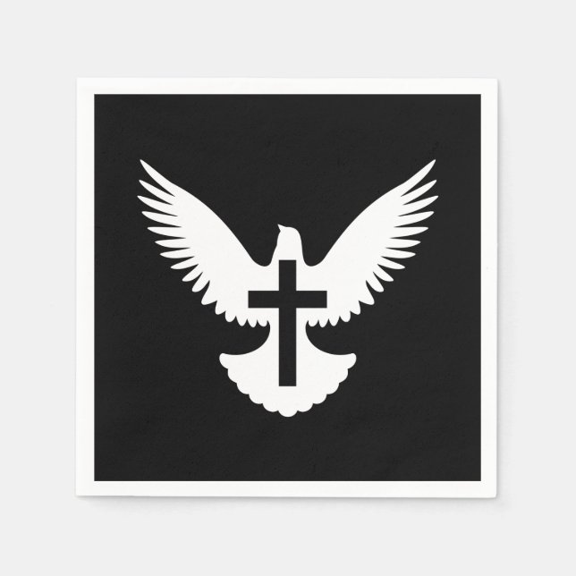 Serviette En Papier Dove avec croix (Devant)