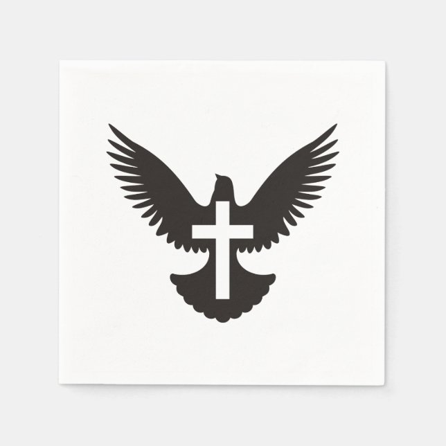 Serviette En Papier Dove avec croix (Devant)