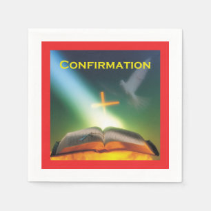Serviette En Papier Dove de confirmation, Bible, Croix