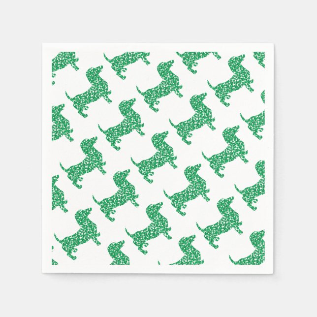 Serviette En Papier Doxie en Shamrock (Devant)