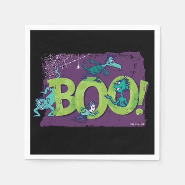 Serviette En Papier Dr Seuss | BOO ! Graphique d'Halloween (Devant)
