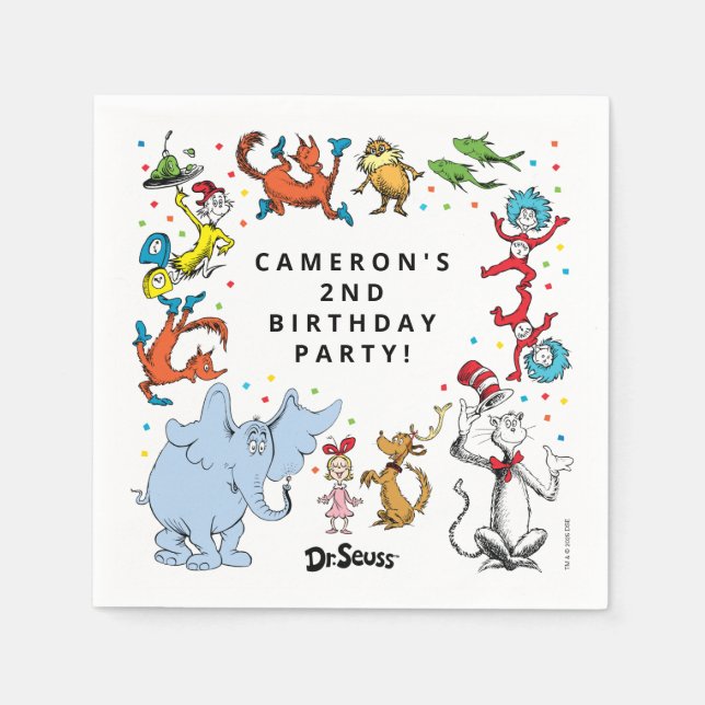 Serviette En Papier Dr. Seuss Character Confetti | ANNIVERSAIRE DE ENF (Devant)