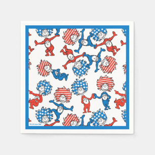 Serviette En Papier Dr. Seuss Chose Une Chose Deux Motif Drapeau Amé