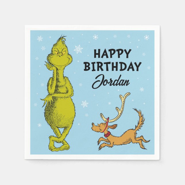 Serviette En Papier Dr Seuss | Grinch Winter Birday (Devant)