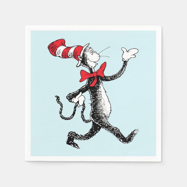 Serviette En Papier Dr. Seuss | Le Chat Chapeauté défile (Devant)