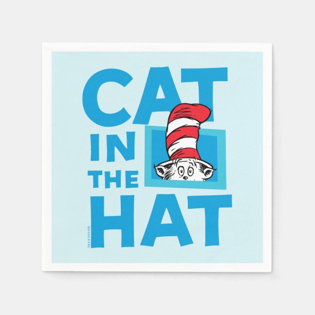 Serviette En Papier Dr. Seuss | Logo du Chat dans le Chapeau (Devant)