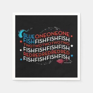 Serviette En Papier Dr. Seuss Poisson Rouge Poisson Bleu Graphique d
