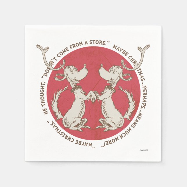 Serviette En Papier Dr Seuss | The Grinch | Max - Citation de Noël (Devant)