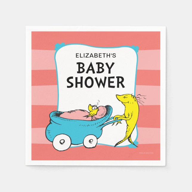 Serviette En Papier Dr Seuss | Un poisson - Baby shower fille (Devant)