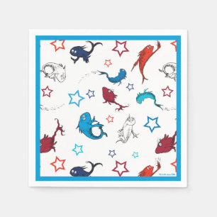 Serviette En Papier Dr. Seuss Un Poisson Deux Poissons Motif Étoile