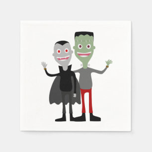 Serviette En Papier Dracula et Frankenstein