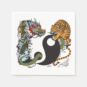 Serviette En Papier dragon and tiger yin yang