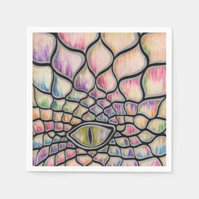 Serviette En Papier Dragon arc-en-ciel (Devant)