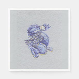 Serviette En Papier Dragon bleu