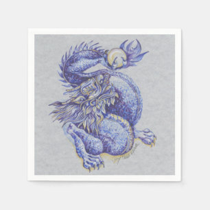Serviette En Papier Dragon bleu