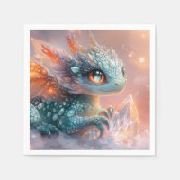 Dragon de bébé adorable avec Gem de cristal : Art