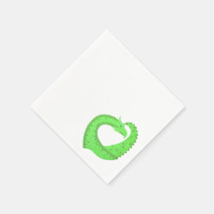 Serviette En Papier Dragon de coeur vert citron blanc