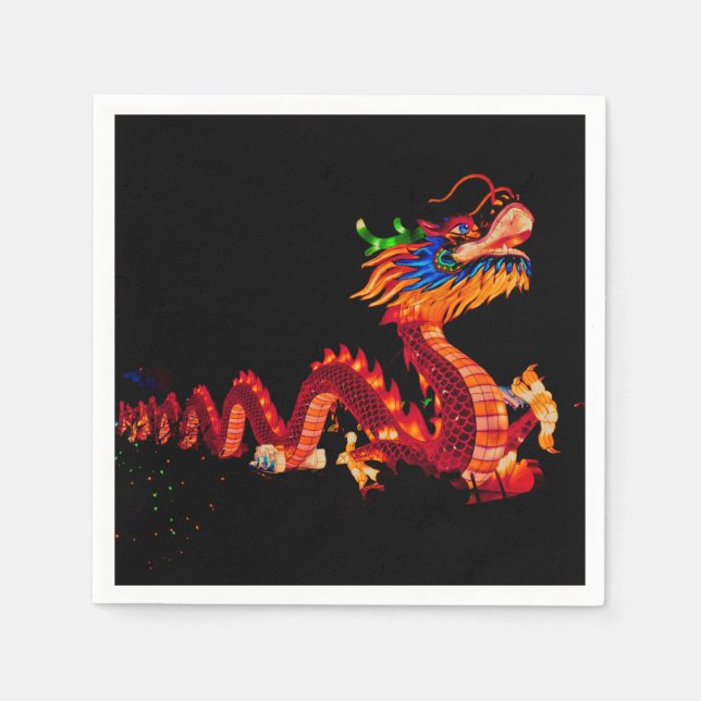 Serviette En Papier Dragon de défilé chinois (Devant)
