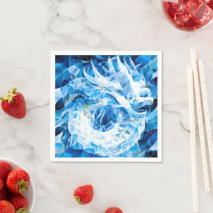 Serviette En Papier Dragon de Mosaïque Ciel Bleu