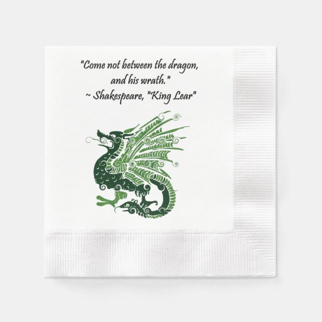 Serviette En Papier Dragon et sa colère Shakespeare King Lear Dessin (Devant)