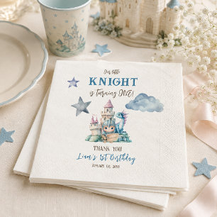 Serviette En Papier Dragon Petit Chevalier Conte de Fées Garçon 1er An