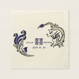 Serviette En Papier Dragon-Phoenix moderne Mariage chinois personnalis
