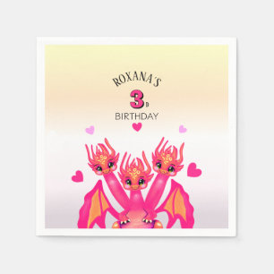 Serviette En Papier Dragon rose