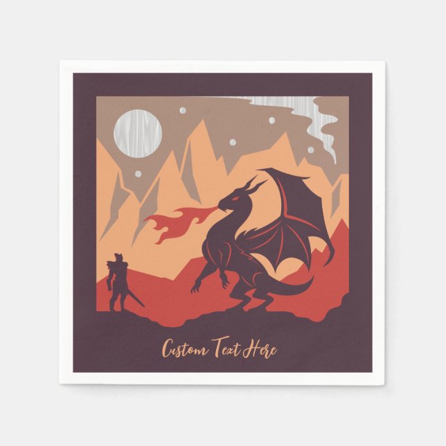Serviette En Papier Dragon Slayer Fire Respiration Dragon Personnalisé (Devant)