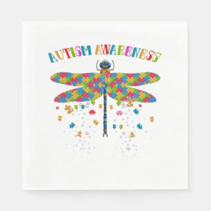 Serviette En Papier Dragonfly colorée pour la journée de Sensibilisati