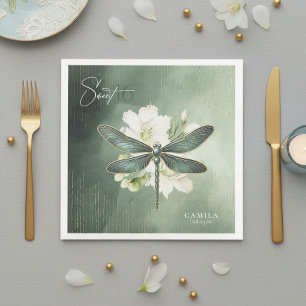 Serviette En Papier Dragonfly Élégant Floral Sweet 16 ID1310