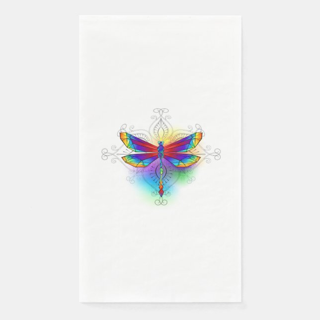 Serviette En Papier Dragonfly en arc-en-ciel (Devant)