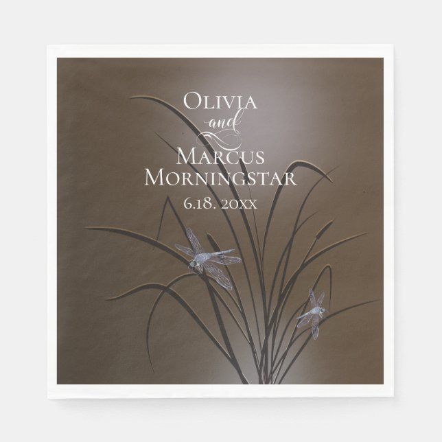 Serviette En Papier Dragonfly Mocha (Devant)