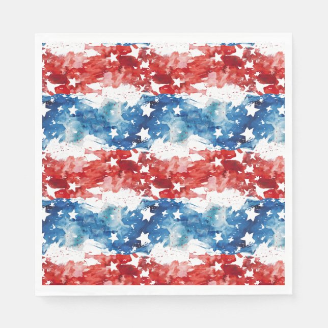 Serviette En Papier Drapeau Abstrait 4 juillet Napkin (Devant)