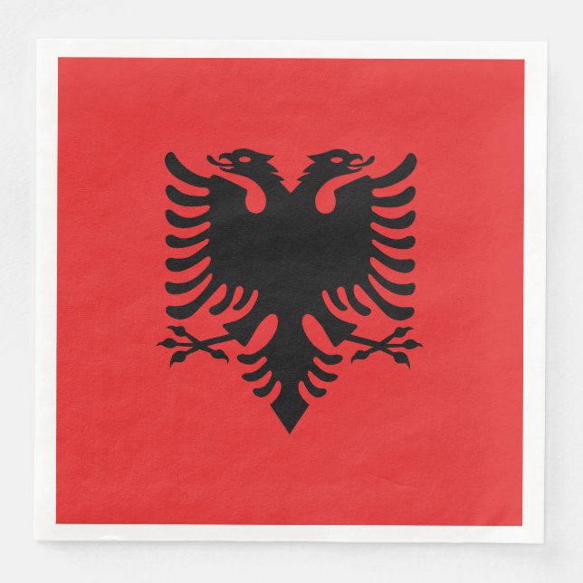 Serviette En Papier Drapeau albanais patriotique (Devant)