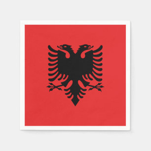 Serviette En Papier Drapeau albanais patriotique