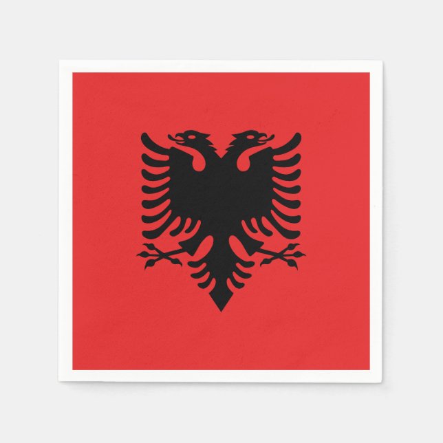 Serviette En Papier Drapeau albanais patriotique (Devant)