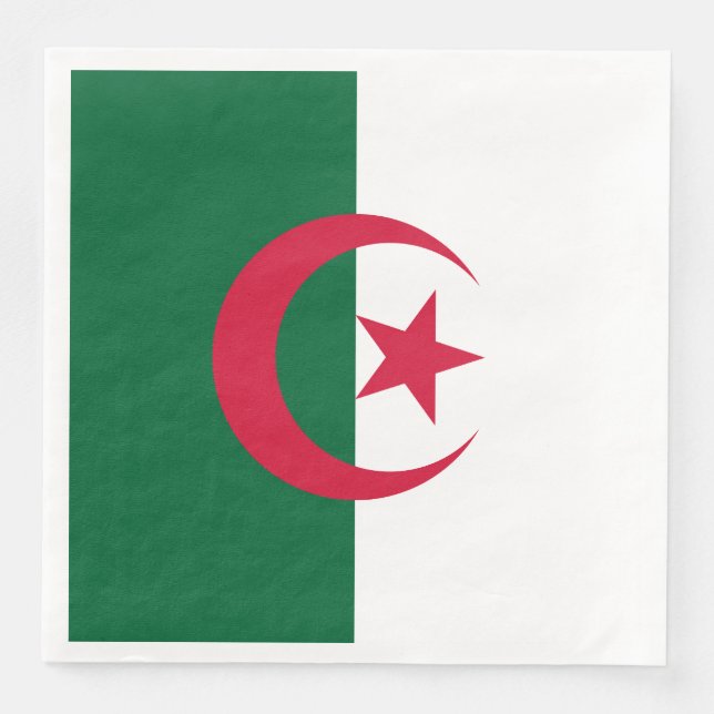 Serviette En Papier Drapeau algérien patriotique (Devant)