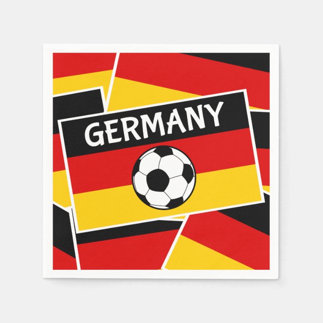 Serviette En Papier Drapeau allemand de football (Devant)